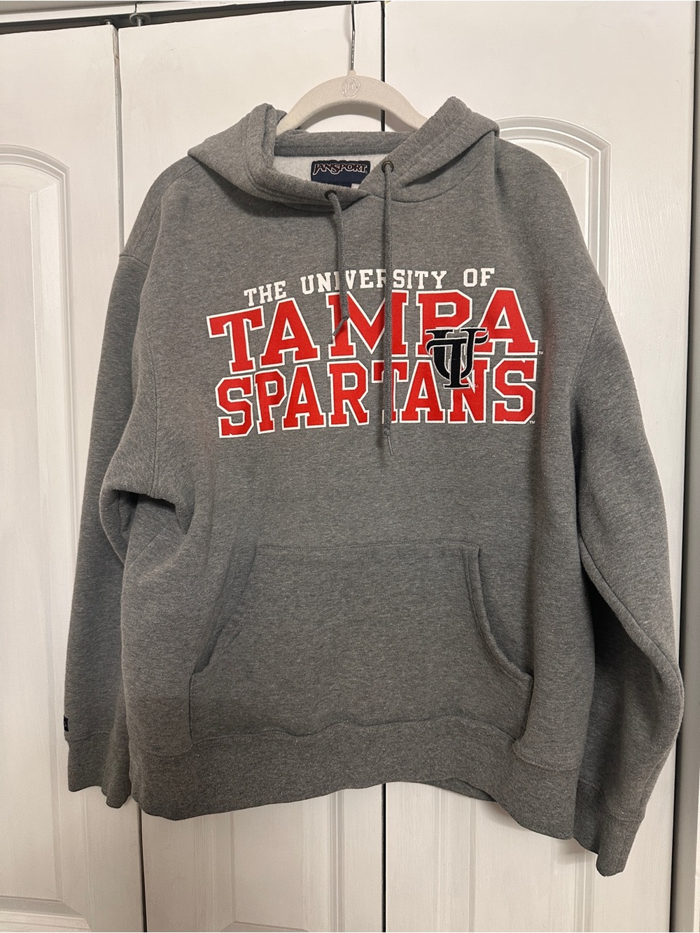 Jansport Gray Hoodie with Red Tampa Spartans Logo